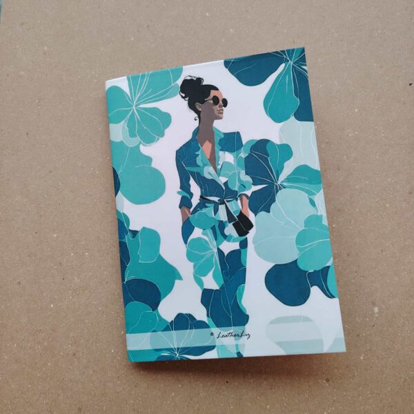 Cuaderno Artesanal A5 - Cubierta Mujer Azul Gafas