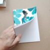Cuaderno Artesanal A5 - Cubierta Mujer Azul Gafas - Blanco - Puntos